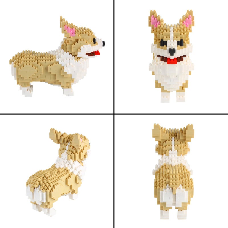 Larcele Micro Dog Building Blocks Pet Mini Building Toy Bricks,950 Pieces KLJM-02 (Welsh Corgi) - Image 4